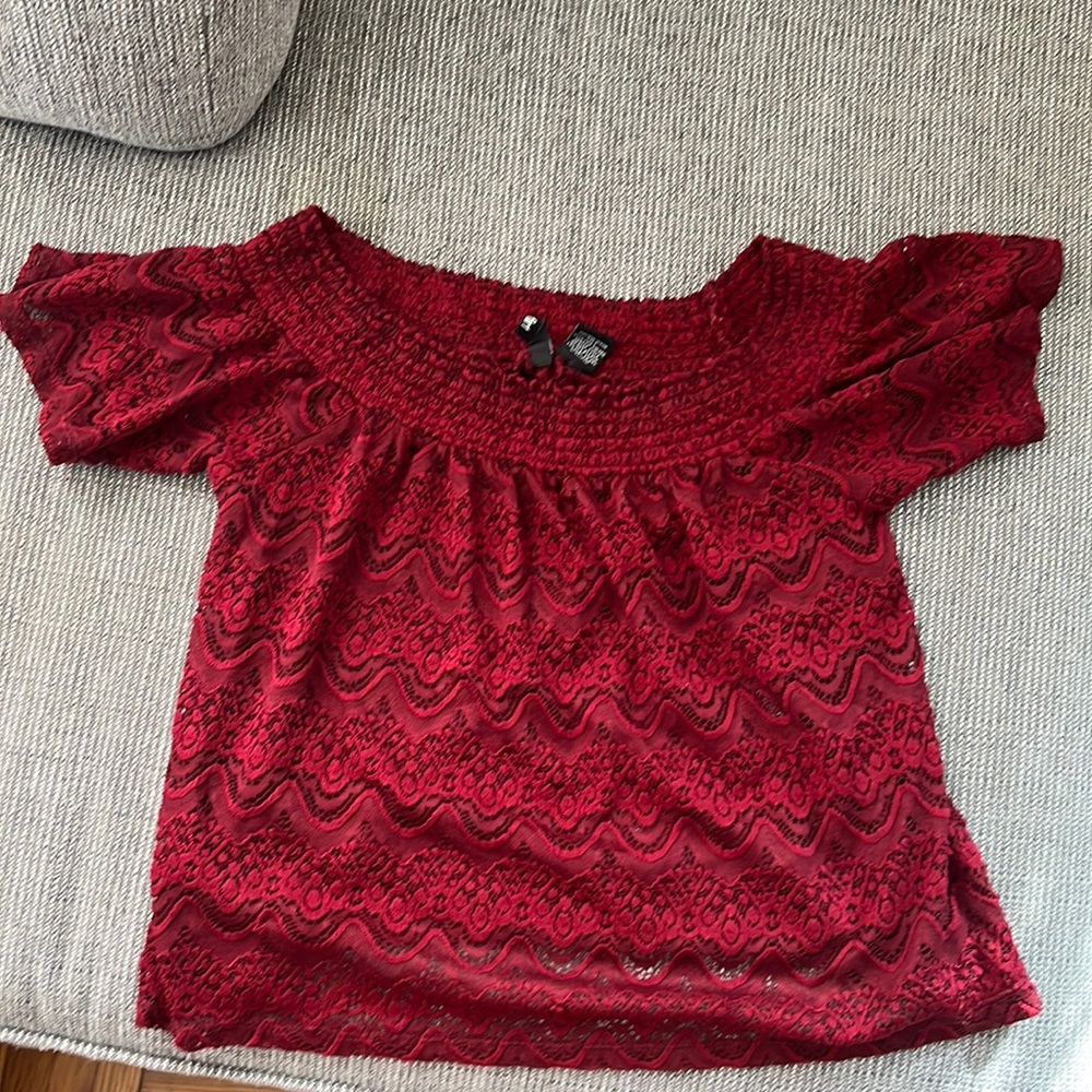 Red sheer top, medium